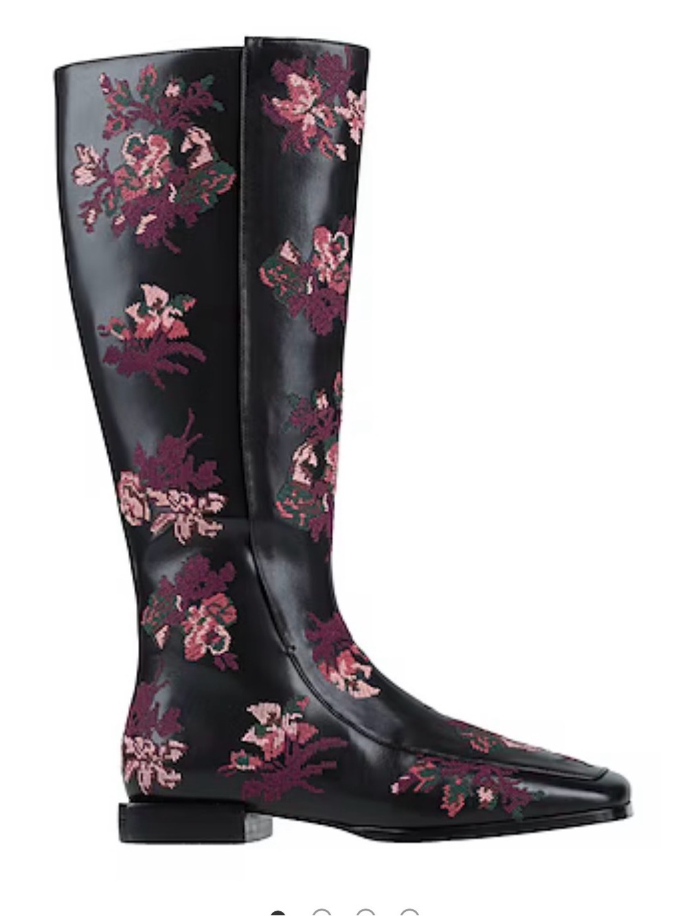 36 NIB 1000.00 7.5 Tory Burch Women's Embroidered Square-Toe Knee Boot